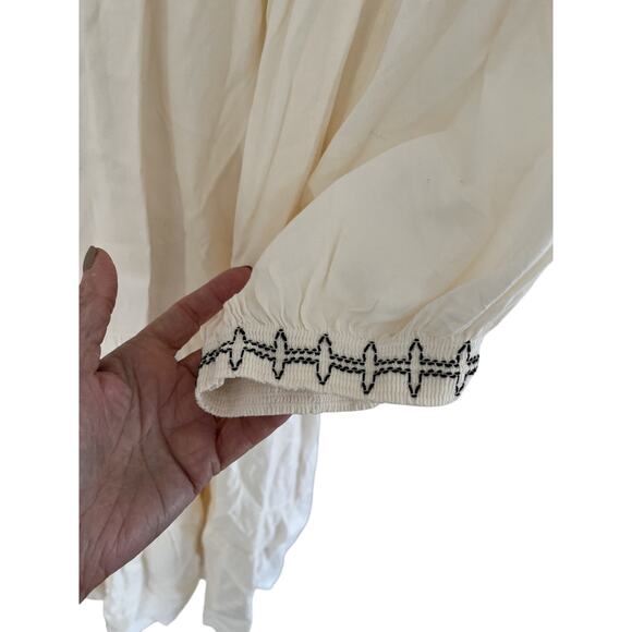 Old Navy Womens XL Cotton Dress Cover Up Embroidered Tiered Lined Peasant Boho - Picture 5 of 7